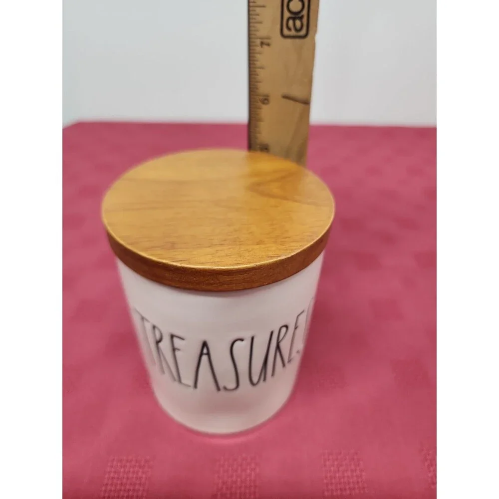 Rae Dunn Artisan Magenta 5 Inch TREASURES Cellar Cannister Farmhouse Rustic EUC
